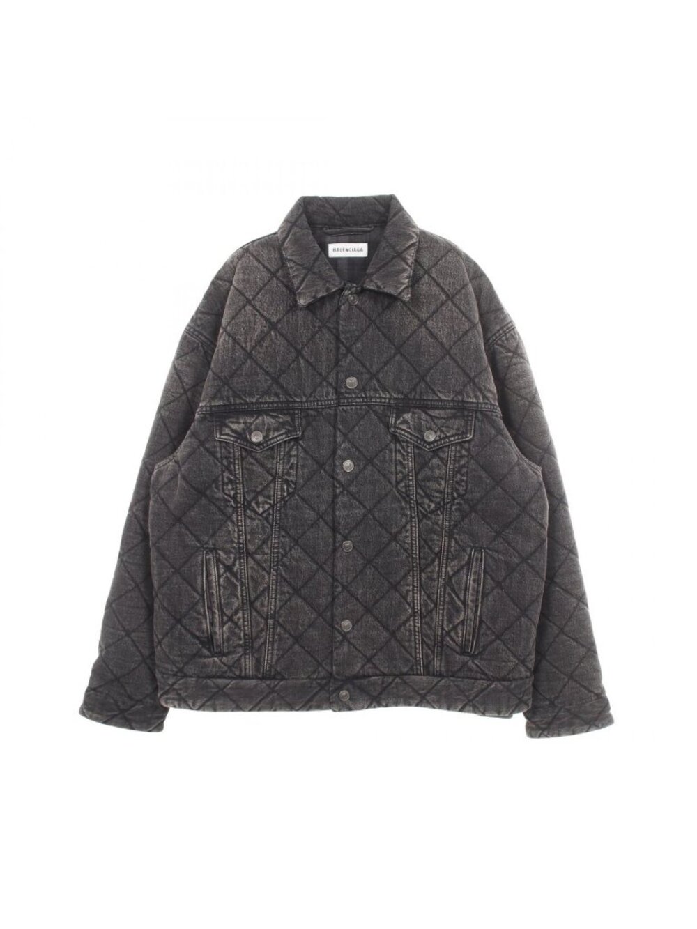 Balenciaga Denim Jacket Quilted Washed Black